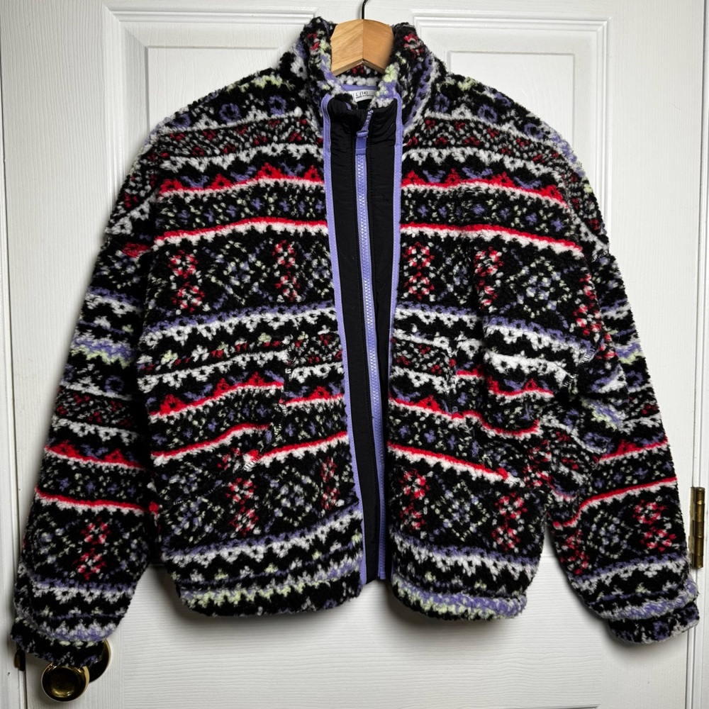 DSG Kids Fleece Jacket L 14 NWOT Fair Isle Zip Up Dick’s Sporting Goods